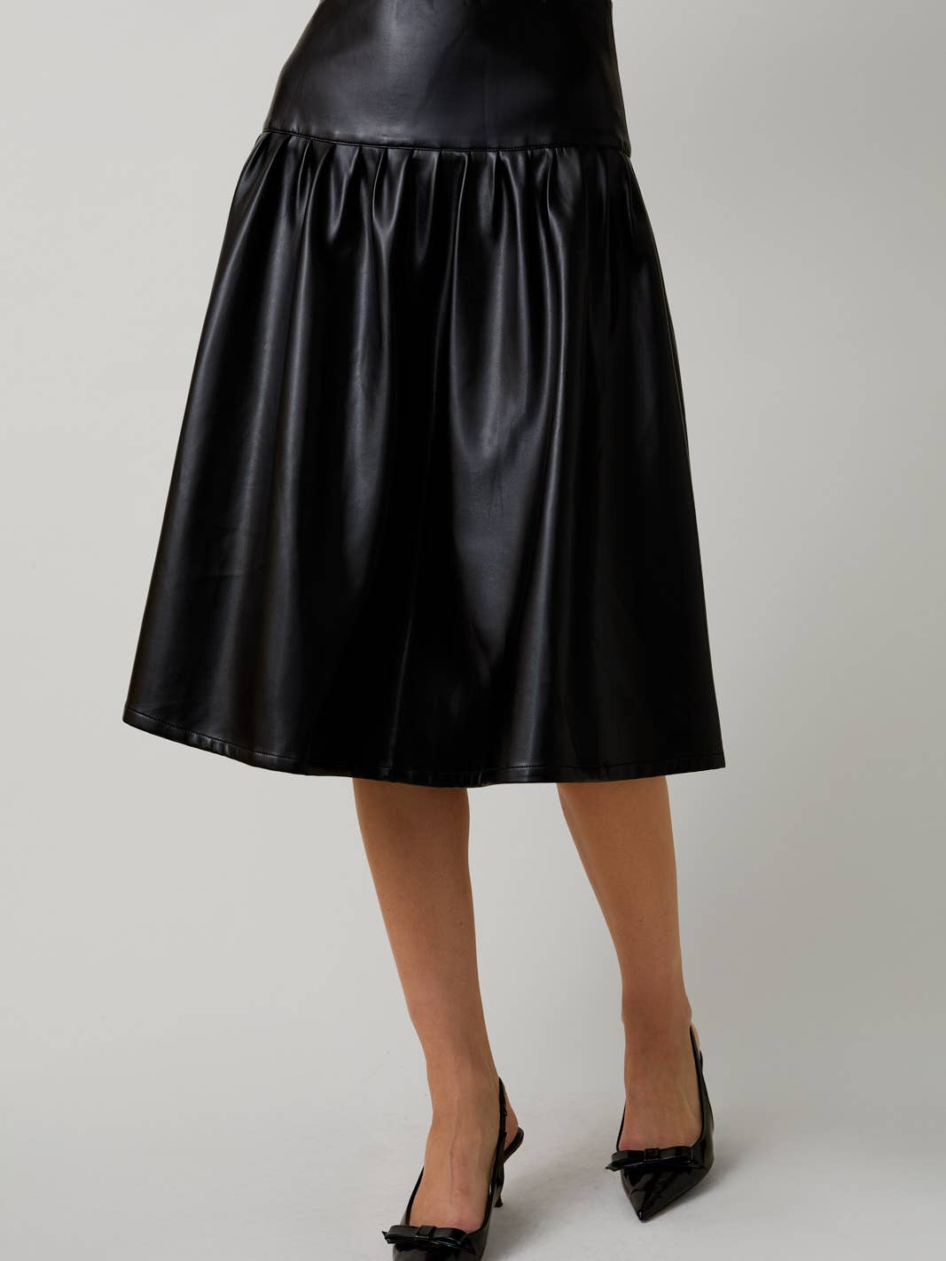 Faux Leather Midi Skirt