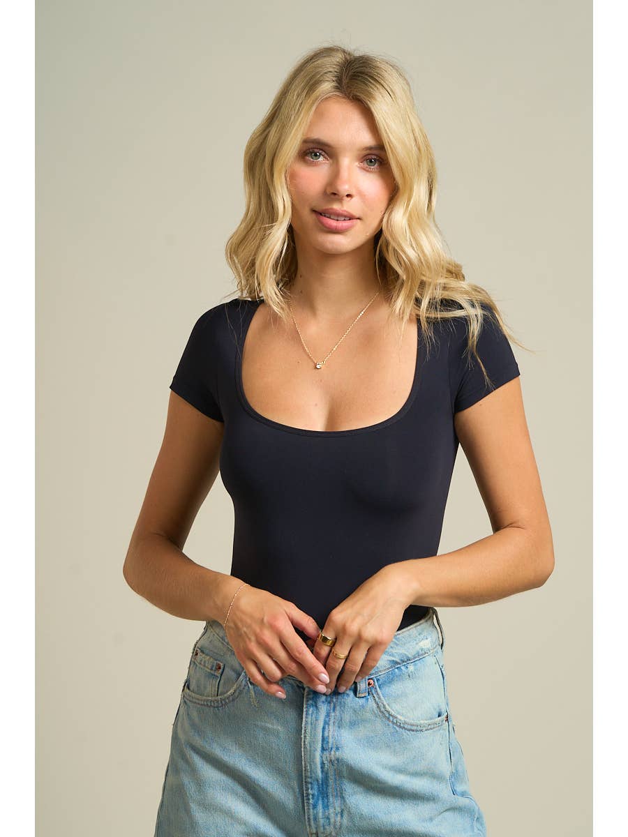 Soft Stretch Scoop Neck Bodysuit