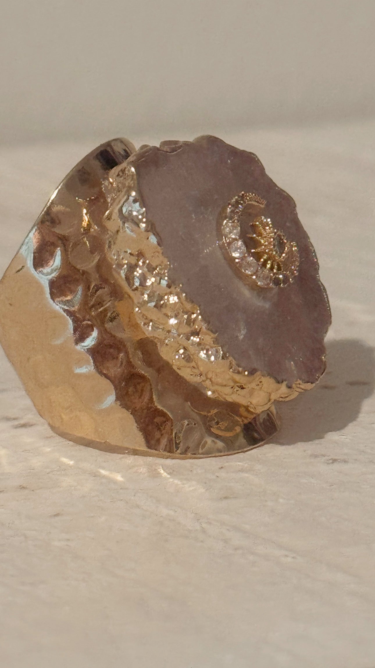 Sun and Moon Druzy Ring Adjustable