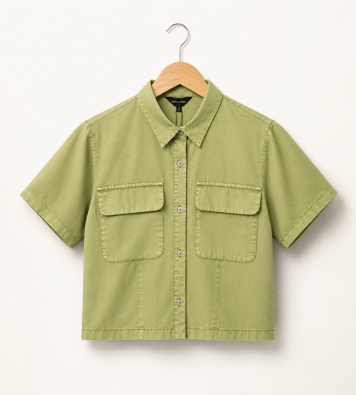 Light Green Button-Up Top