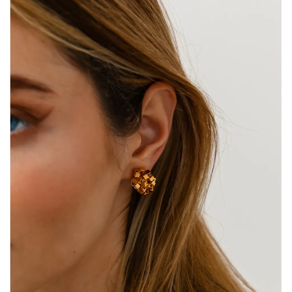 Gold Texture Earrings