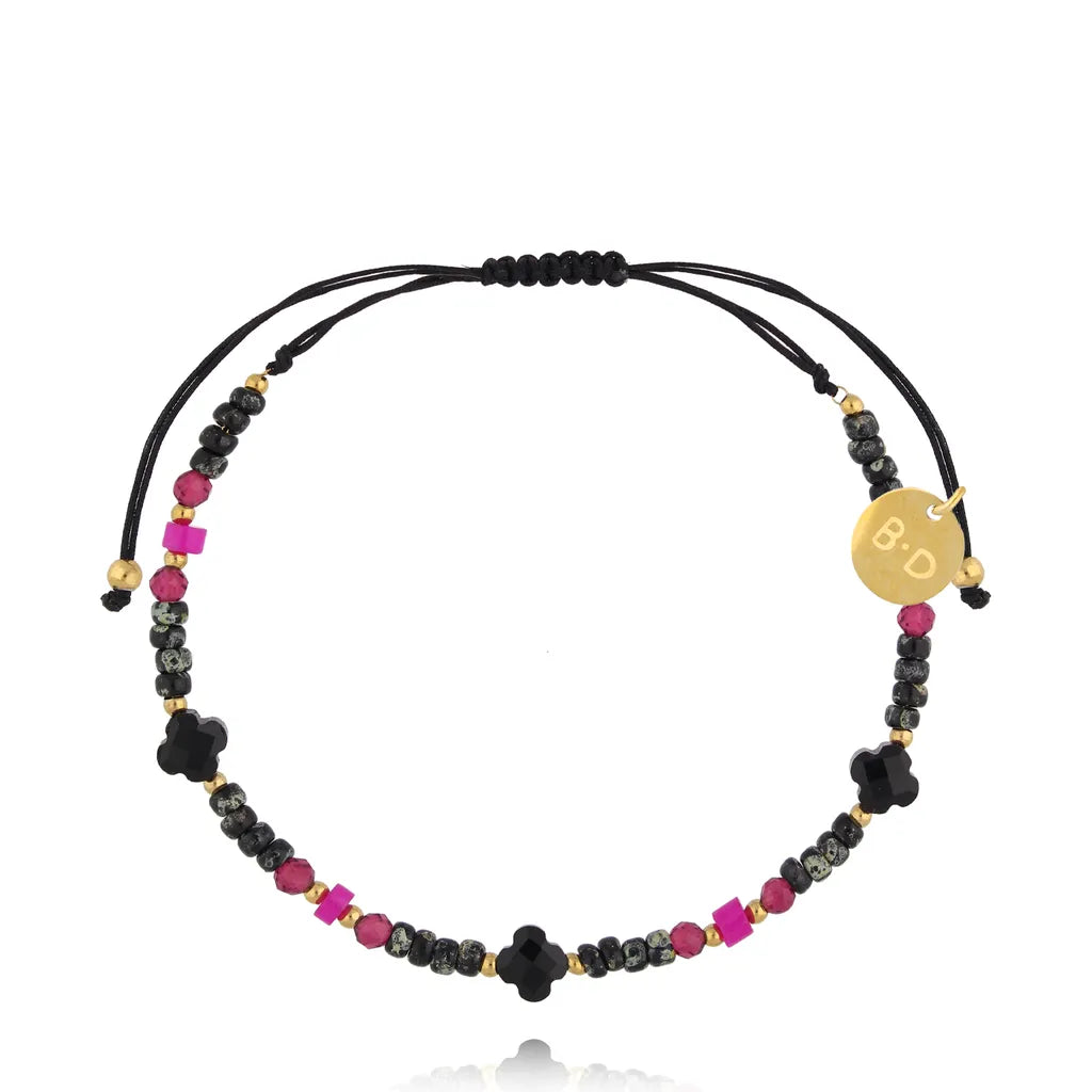 Luna Jade and Garnet Adjustable Bracelet