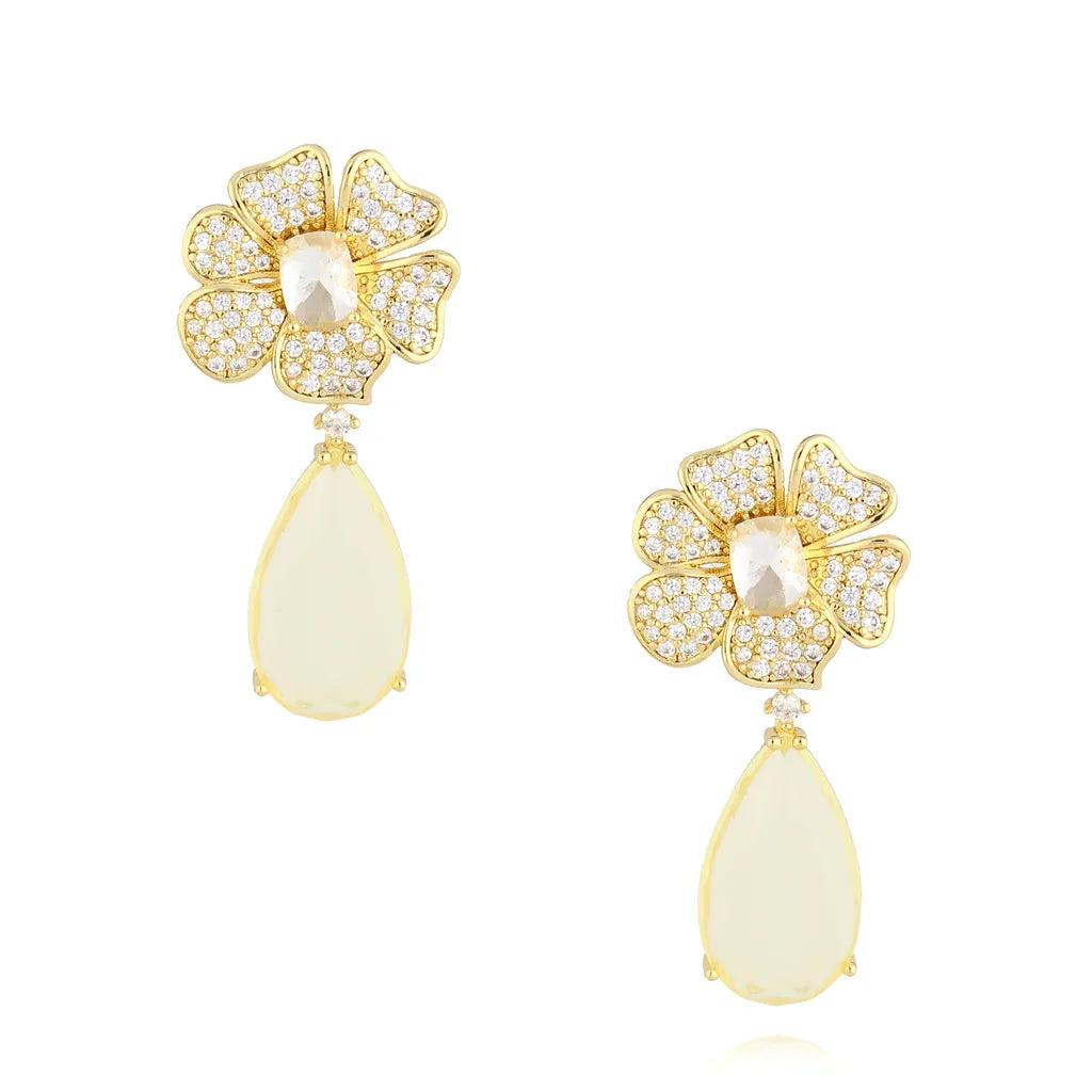 Sandy Flower Crystal Earrings
