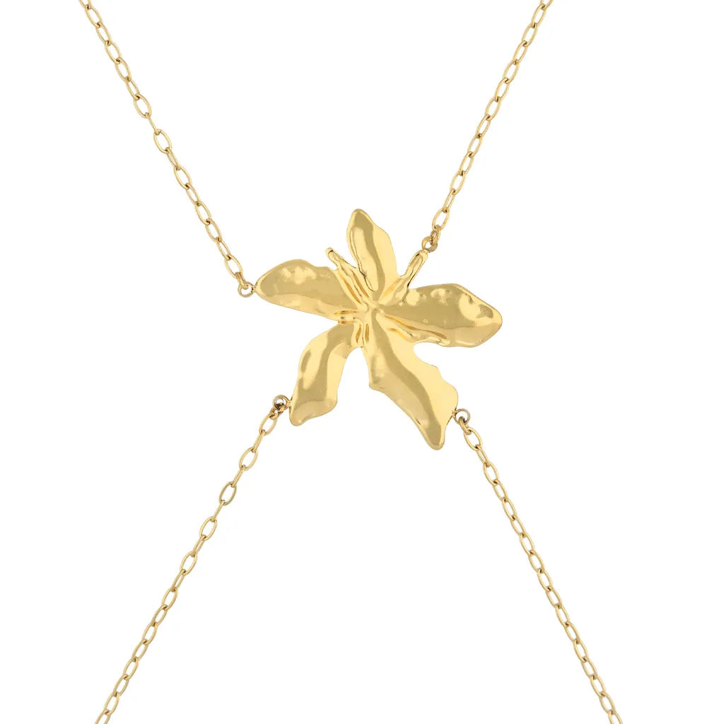 Josie Gold Flower Body Chain Necklace