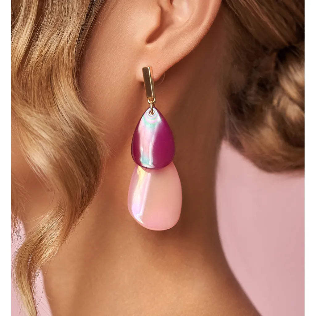 Anita Pink and Burgundy Earrings
