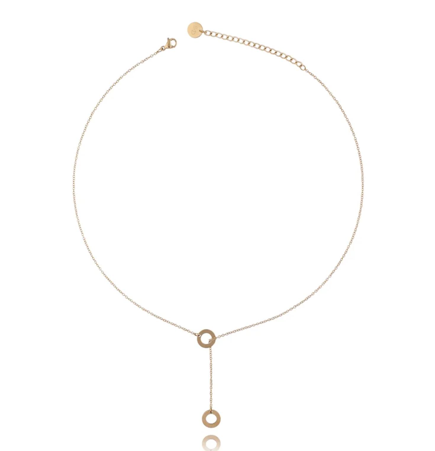 Gold Stainless Steel Ring Necklace