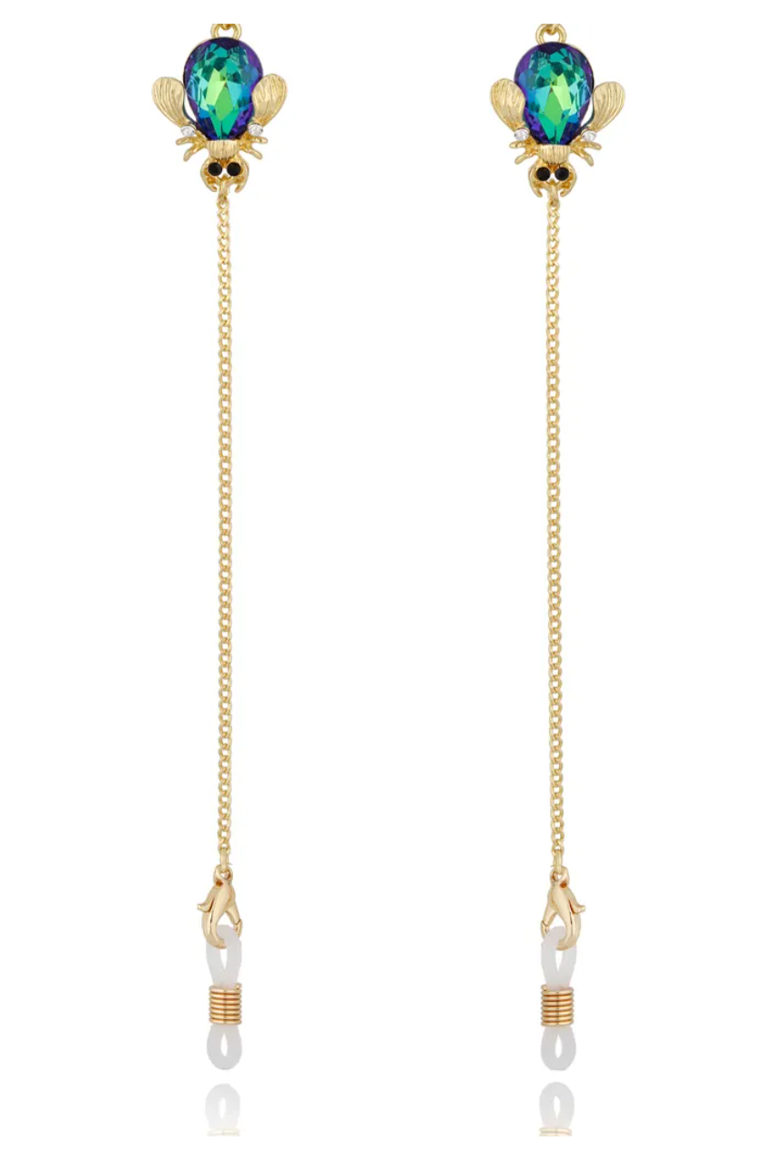 Midnight Green Beetle Glasses Chain