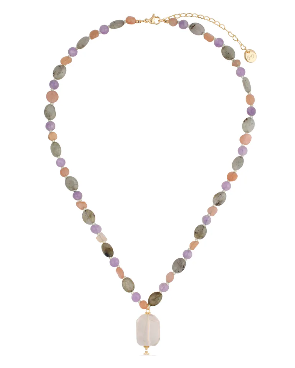 Amethyst, Labradorite, Rock Crystal Pastel Necklace