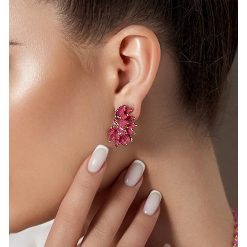 Honestly Fuchsia Crystal Earrings