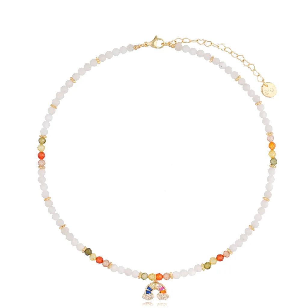 White Necklace with Rainbow Carvoeiro