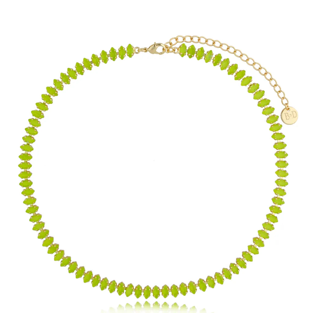 Honestly Lime Green Crystal Necklace