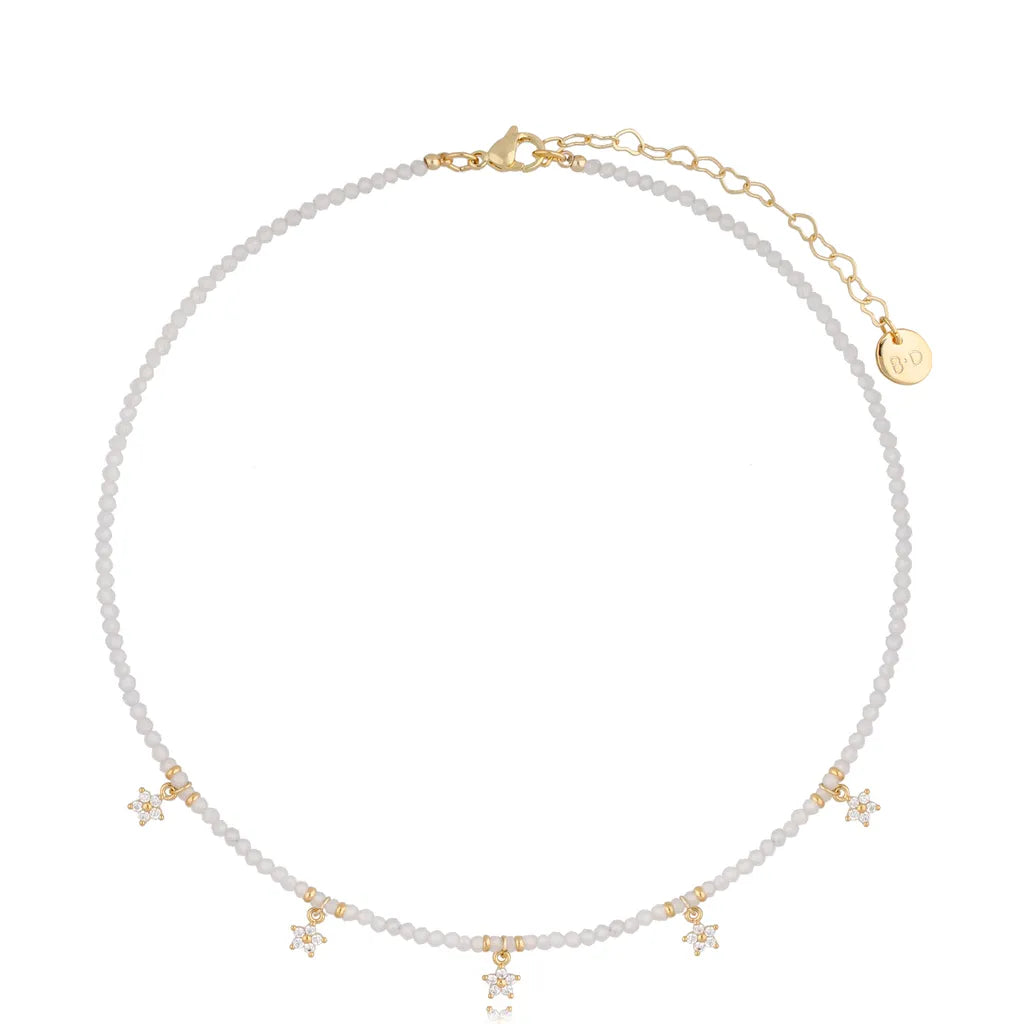 White Necklace with Stars Winter Deam