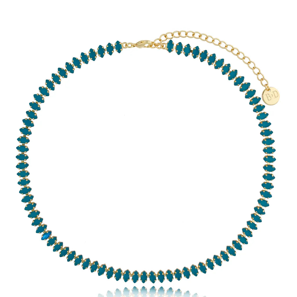 Honestly Teal Crystal Necklace