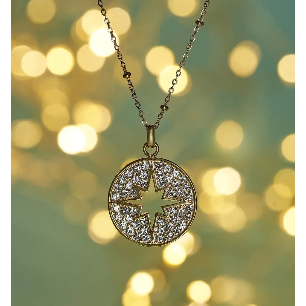 Gold Necklace with Star Crest