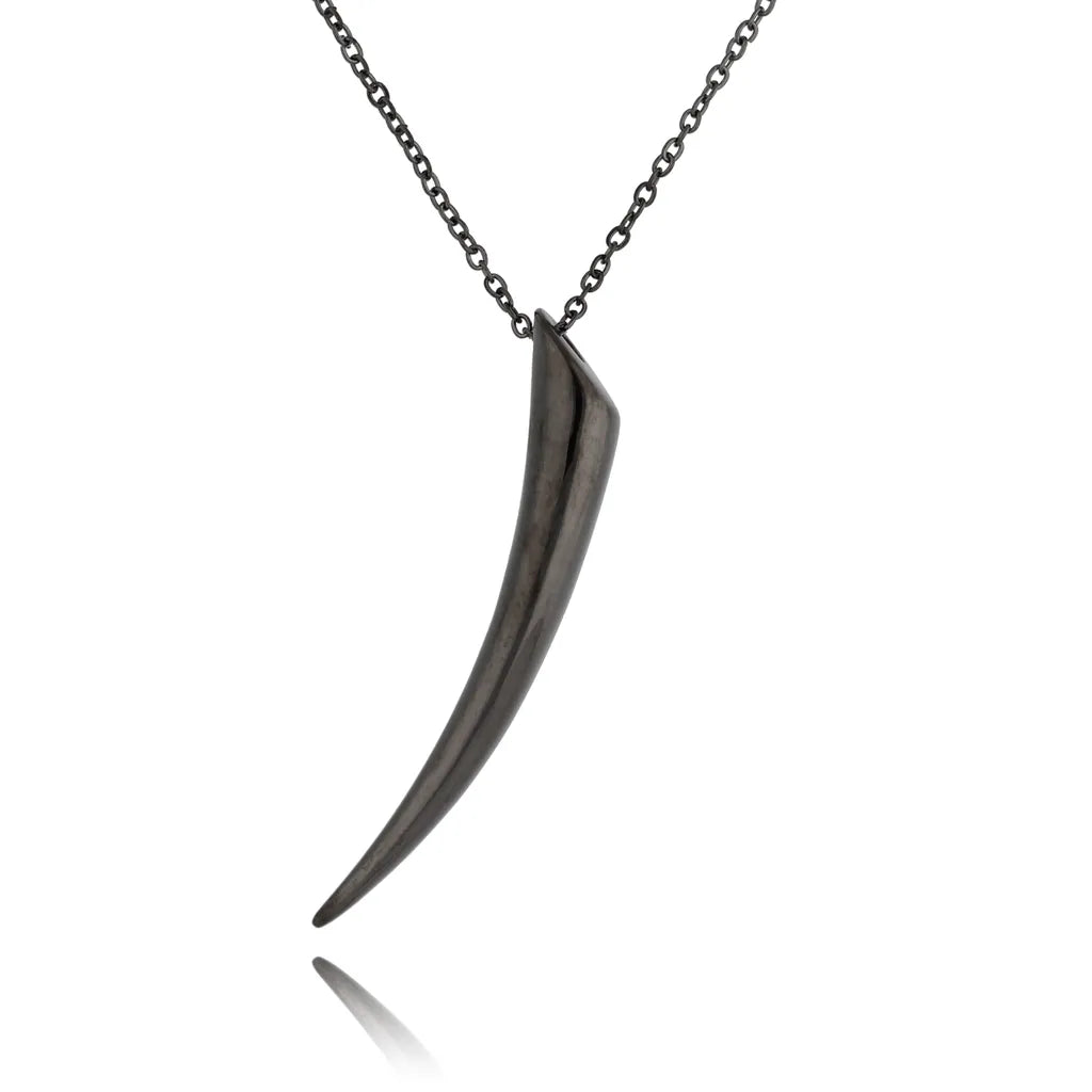 Hematite Necklace with Horn Wolf