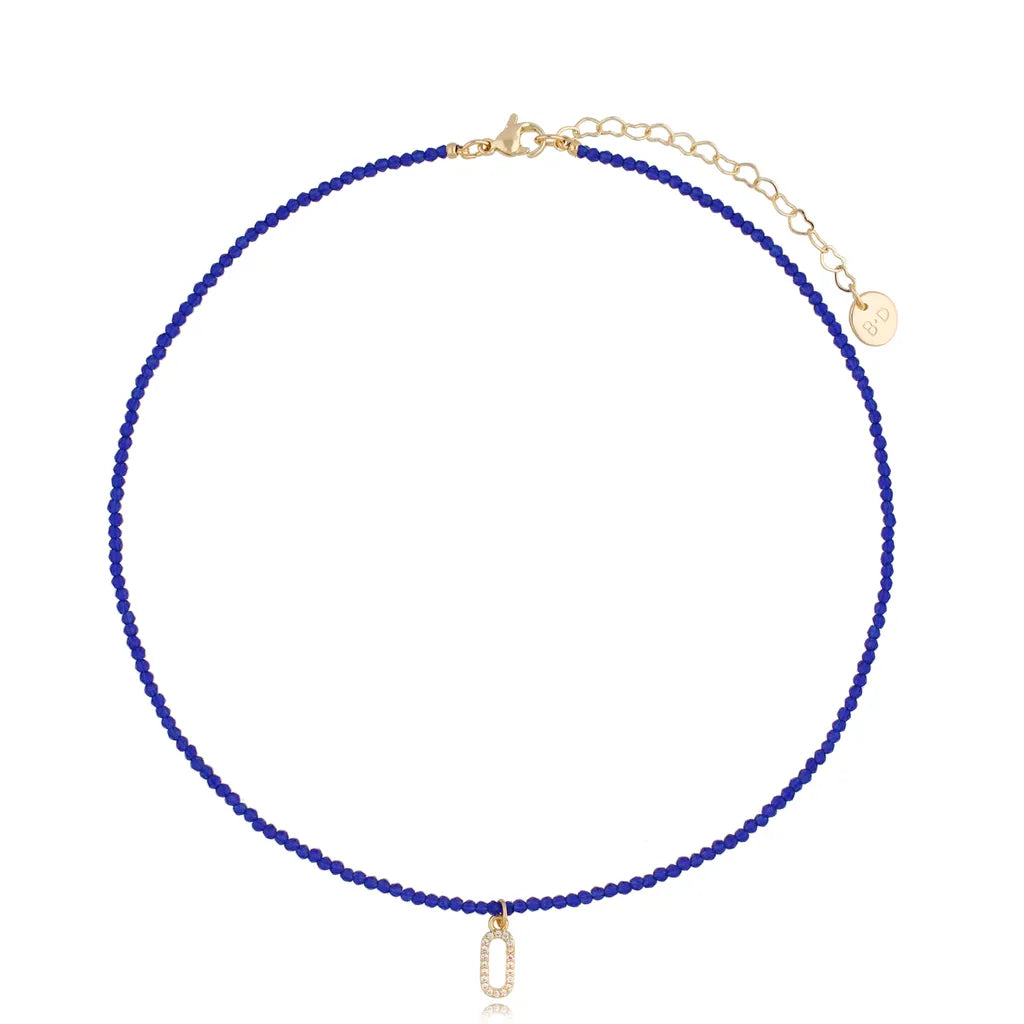 Dainty Royal Blue Crystal Necklace