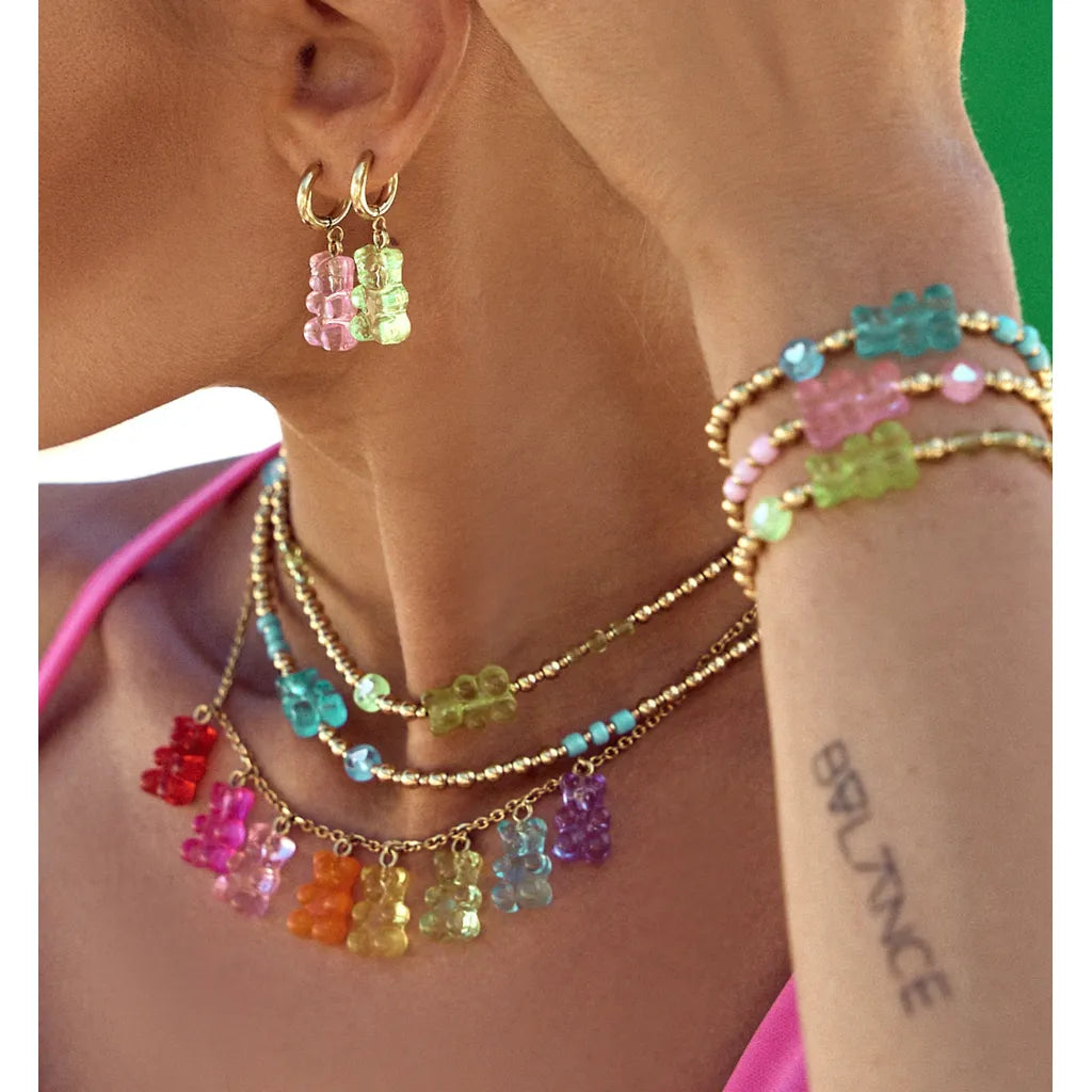 Lime Green Gummy Bear Necklace