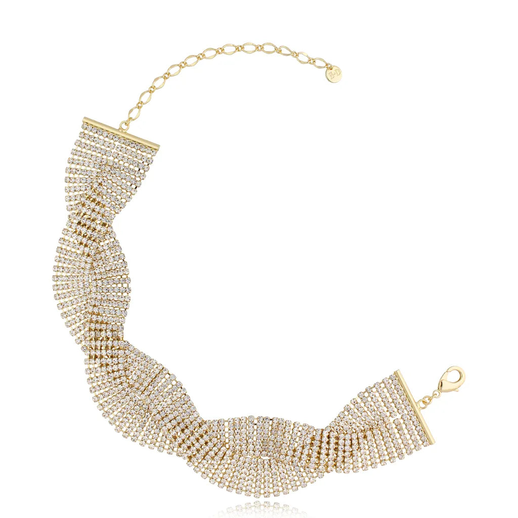 Double Twist Crystal Necklace