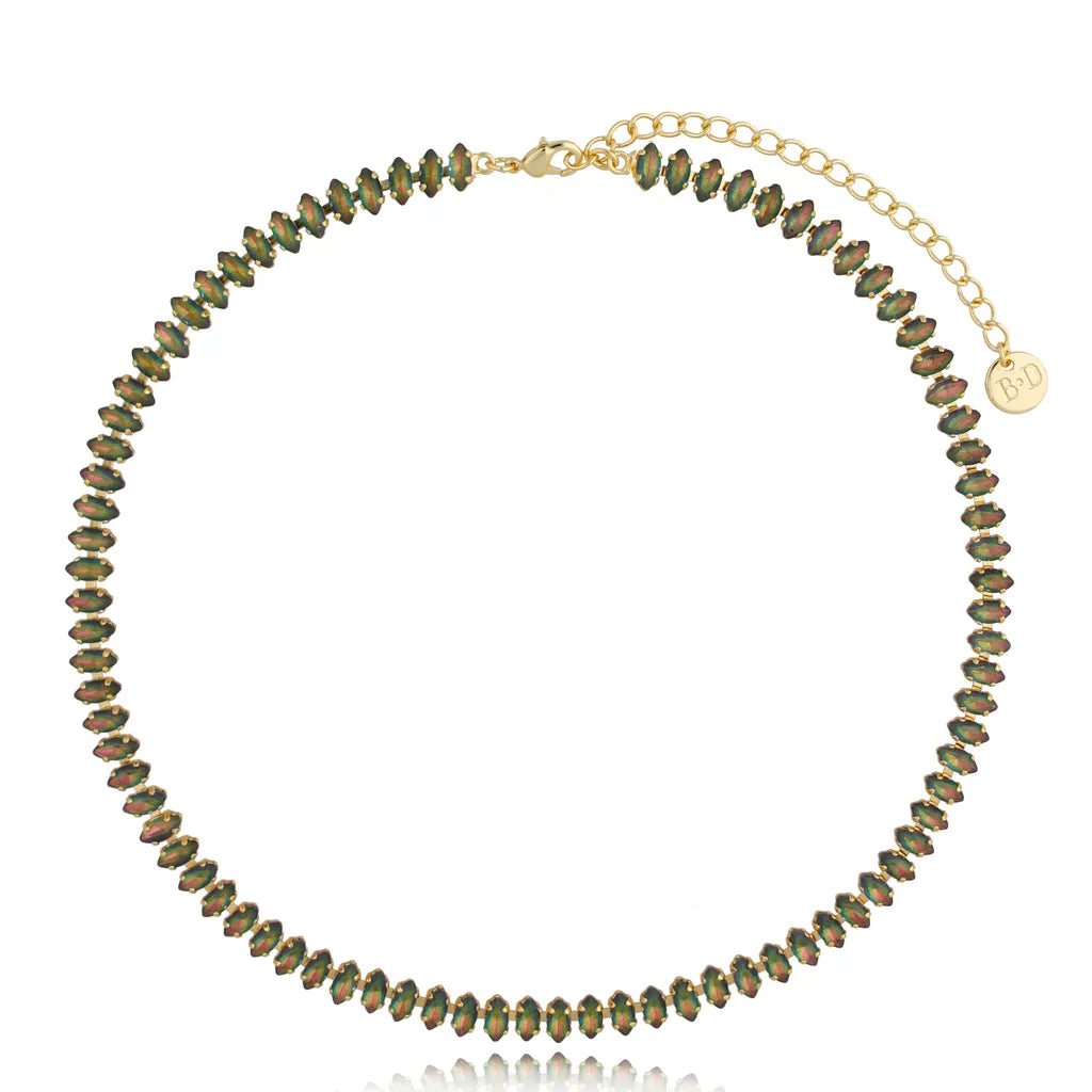 Honestly Green & Pink Crystal Necklace